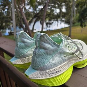 Nike ZoomX Women's Running Shoes - Green and Yellow